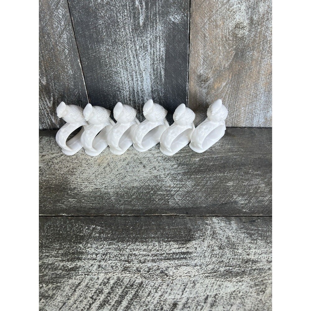 Set of 6  Vintage Ardalt Japan Porcelain Bird Napkin Rings